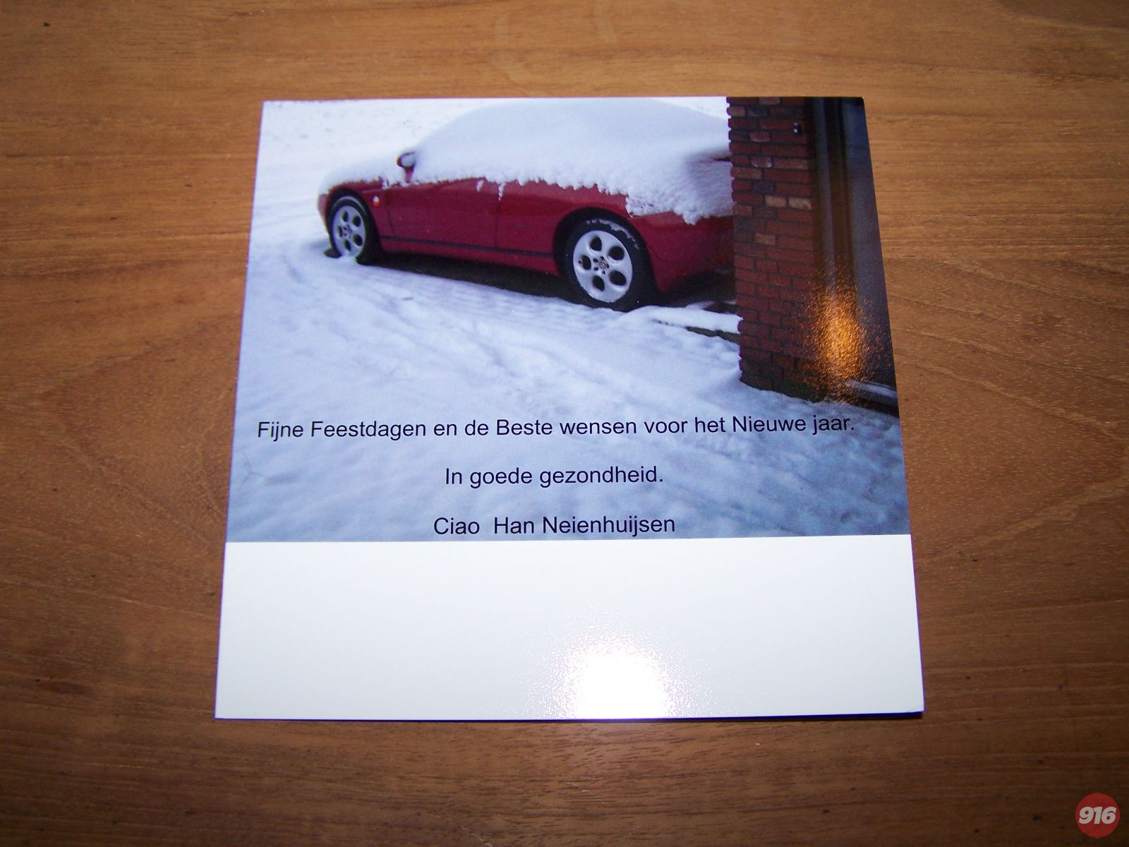 Kerstkaart Alfa GTV In De sneeuw 002
